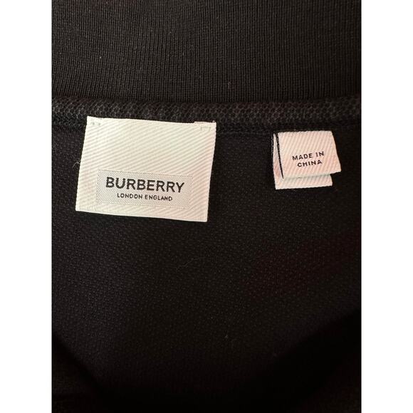 Burberry Black Stonely Logo Tape Cotton Pique Men's Polo Shirt Size SP - Picture 14 of 16